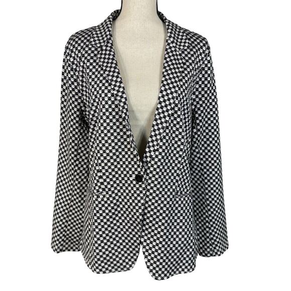 Betabrand X-Large Catstooth Blazer One-Button Stretch Pockets Collared Cats - Picture 1 of 8